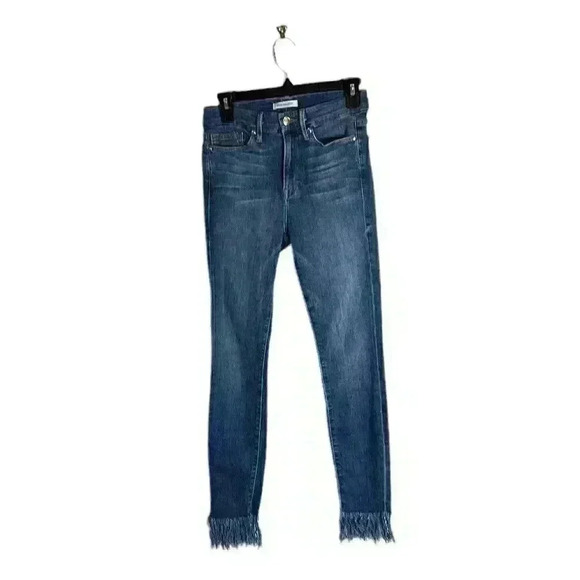 GOOD American Good Waist Fringe Hem High Rise Skinny Jeans Size 2 / 26 - Picture 2 of 9